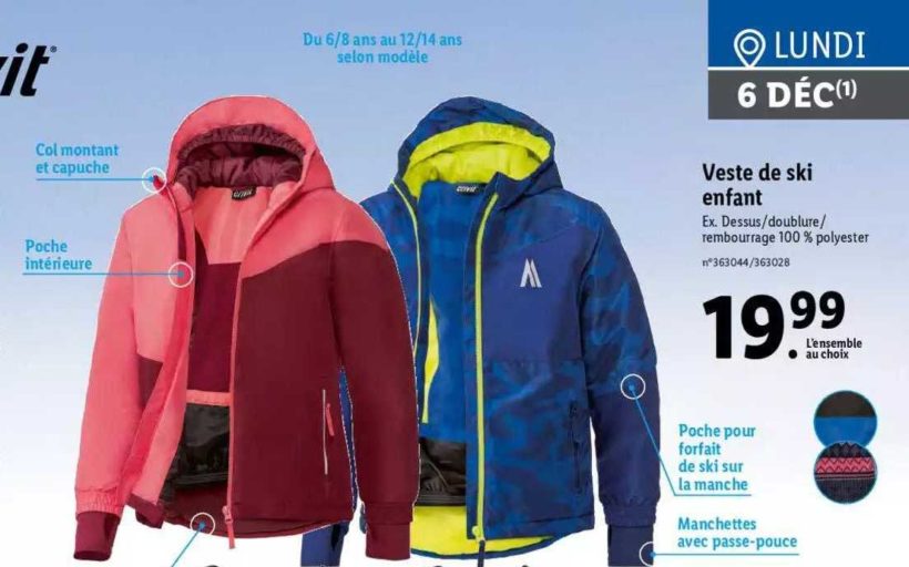 la gamme de vetements Crivit Lidl pour toute la famille
