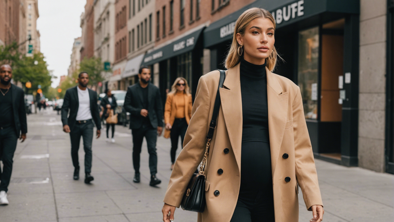 découvrez comment hailey bieber relève avec élégance le défi du style en portant un blazer oversize pendant sa grossesse. inspirez-vous de son look tendance et confortable !