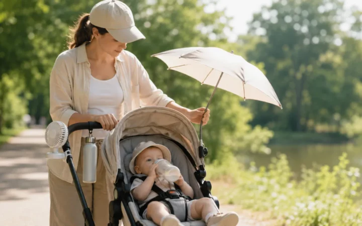 Promener bébé par 30° : le guide sécurité pour une sortie sereine